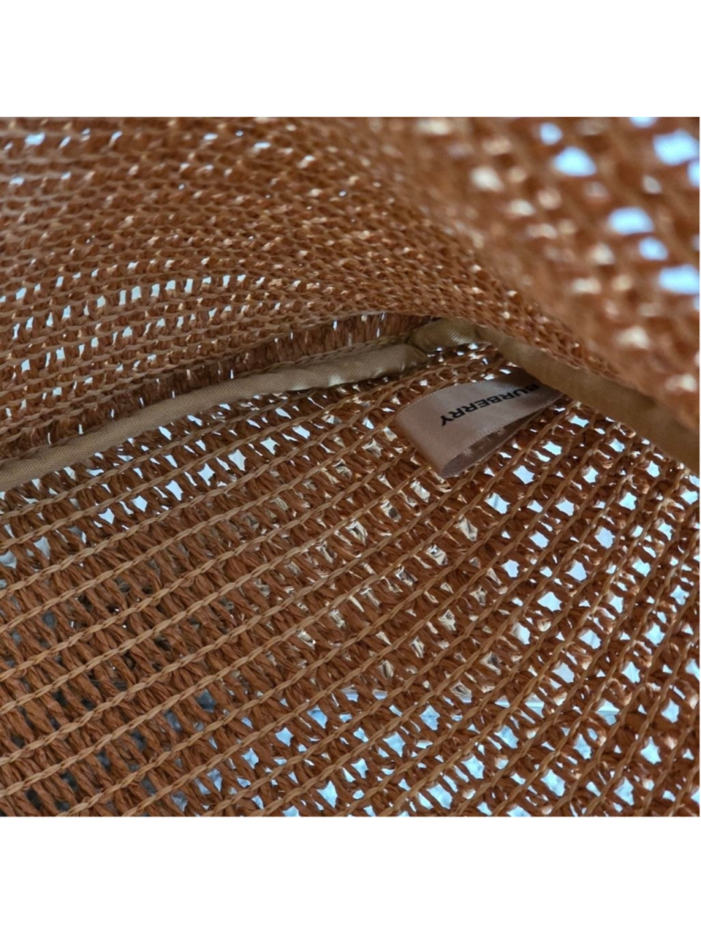Burberry Straw Tote Bag Tan/Brown Large NWOT - Picture 9 of 9